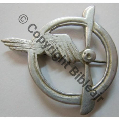BREVET MEMBRE EQUIPAGE AVION & DIRIGEABLE  Fab Perso Alu Dos lisse Eping bascule horiz 48x49mm Sc.francemilitaria 150EurInv 