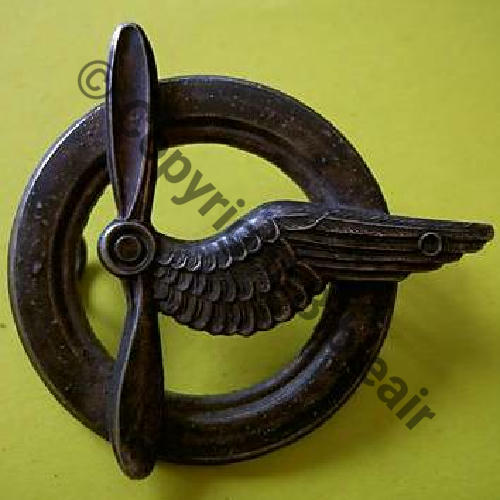 BREVET MEMBRE EQUIPAGE AVION & DIRIGEABLE  SM 2ANNEAUX Dos lisse Aile emboutie Sc.militetedemule 15Eur(x2)