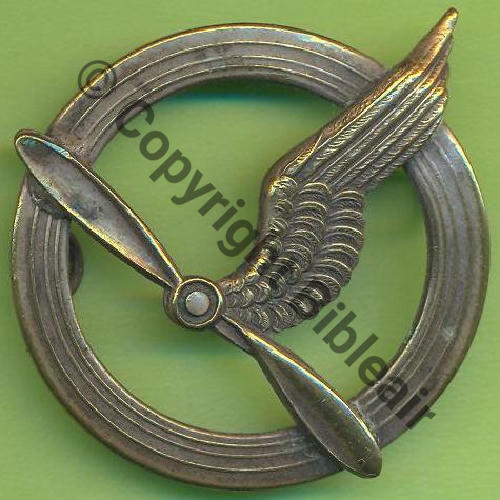 BREVET MEMBRE EQUIPAGE AVION & DIRIGEABLE  SM 2ANNEAUX Embouti Sc.Y.GENTY 
