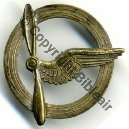 BREVET MEMBRE EQUIPAGE AVION & DIRIGEABLE  SM 2Anneaux Dos lisse Aile emboutie Sc.olivier450  174Eur02.07 