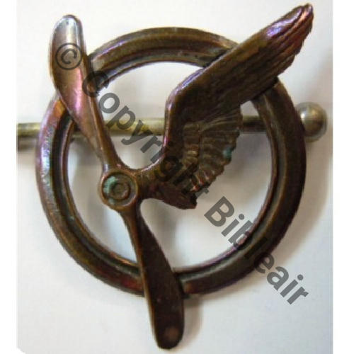 BREVET MEMBRE EQUIPAGE AVION & DIRIGEABLE No.B.3419 1915.16   SM 2Anneaux Dos lisse 46x38mm Sc.leberetvert  300EurInv