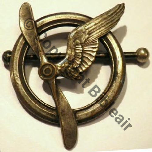 BREVET MEMBRE EQUIPAGE AVION & DIRIGEABLE No9732  SM 2ANNEAUX Dos lisse irreg35mm Src.carybroc 67Eur04.13 