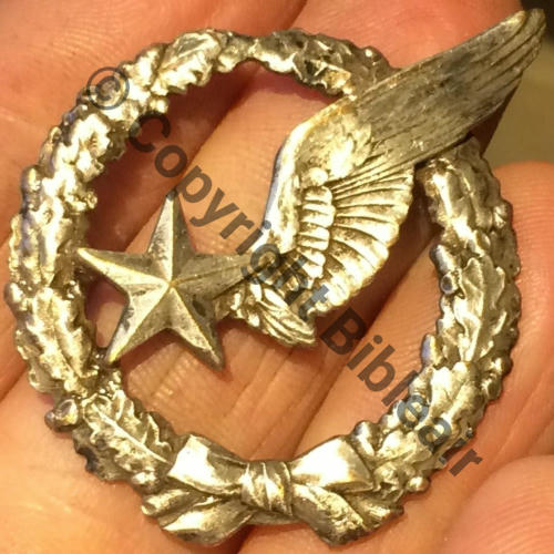 BREVET OBSERVATEUR AVION WW1 B3767 Modele 1916 SM 2Anneaux Dos lisse Src.milverdun 430EurInv 