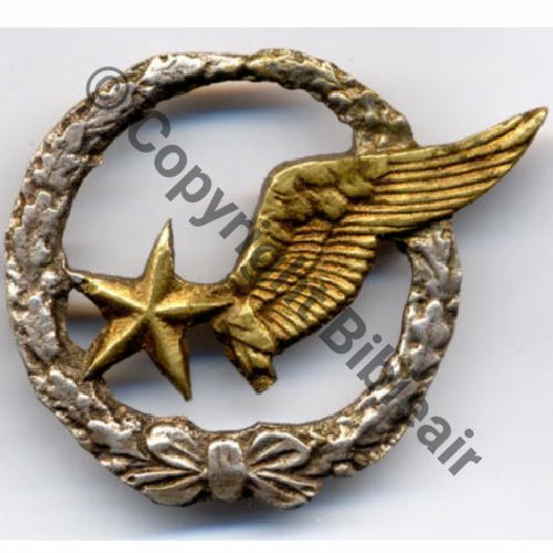 BREVET OBSERVATEUR AVION WW2 Sans No MOULAGE Modele 1916 SM 2Anneaux Dos irreg  Src.entame PV75Eur 