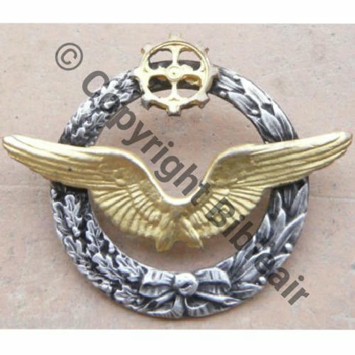 BREVET PILOTE  AEROSTATION non reglem relief et laurier 1920.30  SM 2Anneaux Roue rivetee Dos lisse Ailes et roue embouties Sclavionamot 68Eur02.11 
