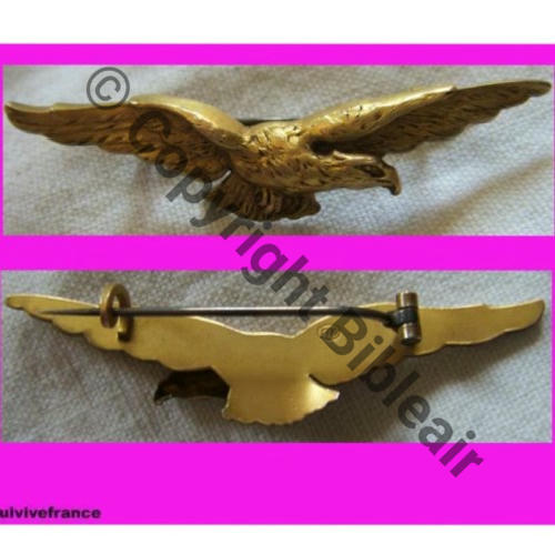 BREVET PILOTE  WW1 Avant 1916 Bijou FIX ayant servi Brevet PILOTE Eping bascule Dos lisse Poincon FIX dos + autre sur crochet 52mm Sc.quivivefrance 99EurInv 