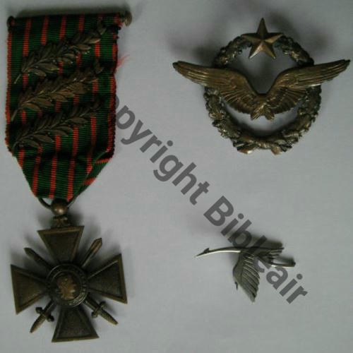 BREVET PILOTE  WW1 B6514 Deco et Ins  SM Dos lisse 2Anneaux  406Eur05.13  Src.jppl94