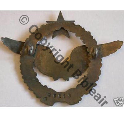 BREVET PILOTE  WW1 B8213...  Dos