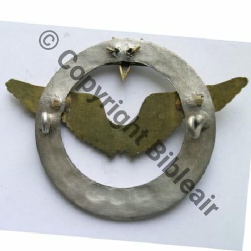 BREVET PILOTE  WW2 FAB GB Couronne plate avec chenes  Petite etoile brochee Ailes rivetee SM 2Anneaux Dos lisse 58x44mm Src.kulhman 31EurInv DOS 