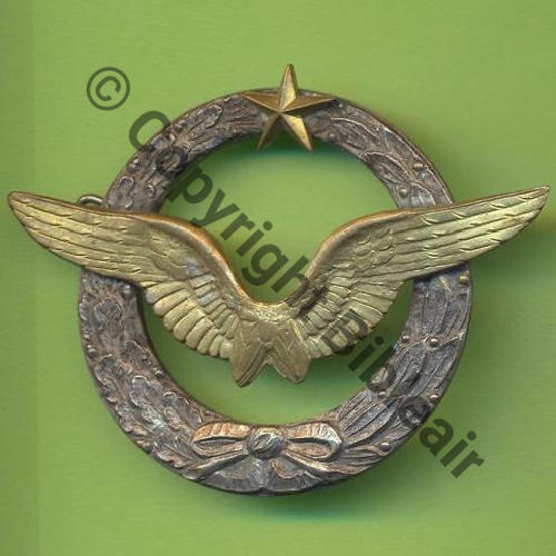 BREVET PILOTE Couronne plate avec laurier  Petite etoile  SM 2Anneaux Dos lisse 58x44mm Sc.Y.GENTY 16Eur03.06 