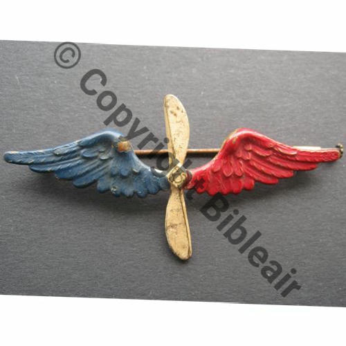 INS NON REGLEMENTAIRE  BREVET AEROSTIER BLEU BLANC ROUGE  SM Eping a piston Embouti 72x35mm Src.ty.pote 99EurInv