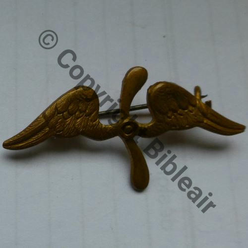 INS NON REGLEMENTAIRE  BREVET AEROSTIER SM Eping bascule Dos lisse Embouti 45x22mm BRONZE Src.pifa63 34EurInv 