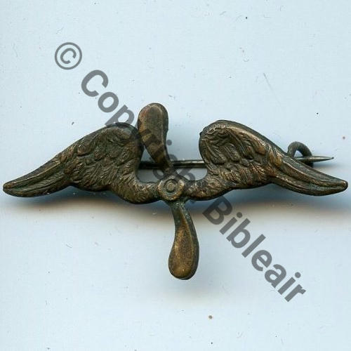 INS NON REGLEMENTAIRE  BREVET AEROSTIER SM Eping bascule Dos lisse Embouti 46mm BRONZE Src.rtir88 35Eur05.15