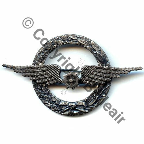 xx BREVET MEC NAV INCONNU FRANCE sans etoile  SM Eping bascule Aile lisse Dos embouti 75x42mm Src.STELLA 43Eur01.16 