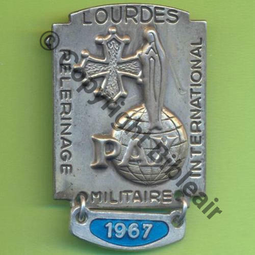 9e PMI 1967 LOURDES  SM Bol prison Dos lisse Embouti Src.Y.GENTY 27Eur(x2) 