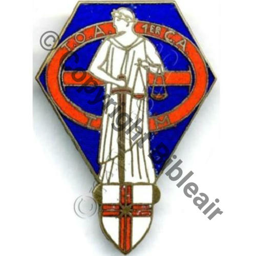JUSTICE  TRIBUNAL MILITAIRE TOA 1eCA  SM 2Anneaux Dos lisse Sc.BARTLETT 250EurInv 