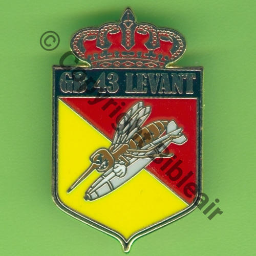 LEVANT GB 43 4e DRON PROJETABLE DE LA 3EC OPE CHAMMAL JORDANIE  FIA LYON Sigle Bol allonge Dos lisse Src.Y.GENTY  62Eur(x4) 
