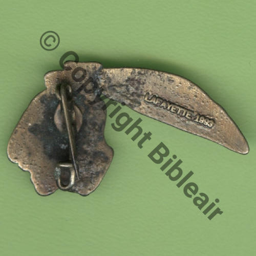 124  COMMEMO SPA.124 1993 1PLUME BASSE 213e AEROSQUADRON BRONZE  SM Bol fenetre petit Dos grains irreg Grave LAFAYETTE 1993 35x20mm Src.Y.GENTY 24Eur(x2) 