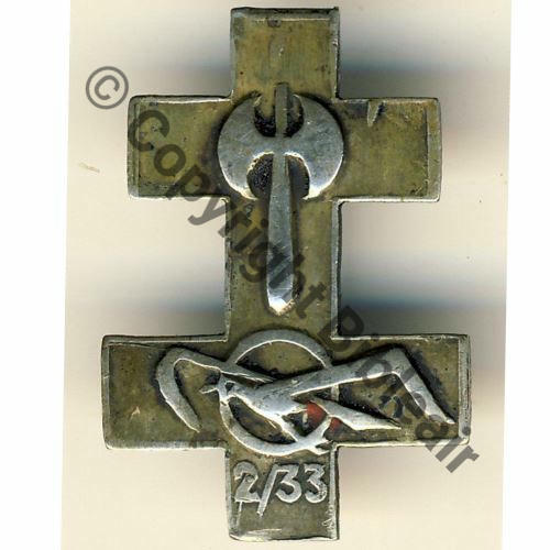 33.2 1942.1943 NH GR.II.33  Fab Artisanale DBol Dos lisse tres irreg Mouette emboutie Src.BARTLETT 234Eur07.16 