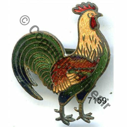 15.3.2   1945.47 BR.216 COQ CHANTANT 2eDRILLE GT.3.15 Broche type bijoutier  SM Epingle bascule Dos lisse  Src.JY.SEGALEN 450EurInv