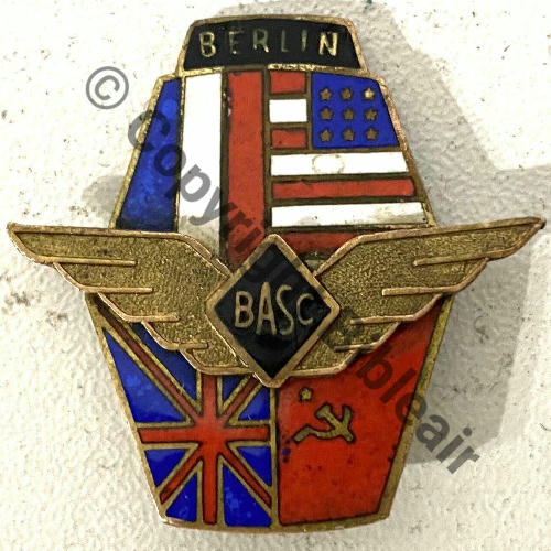NH Base Allied Safety Control  BERLIN FRANCE USA ENVERS  SM Bol fenetre oval Dos lisse irreg Src.brocduballon90200 72Eur08.22 