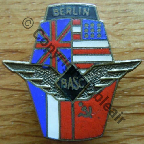 NH Base Allied Safety Control  BERLIN GB USA ENVERS  SM Ancien Eping bascule bijoutier horizontale Dos Quadrille losange Drapeau US inverse Src.alabastide 52Eur(x2) 