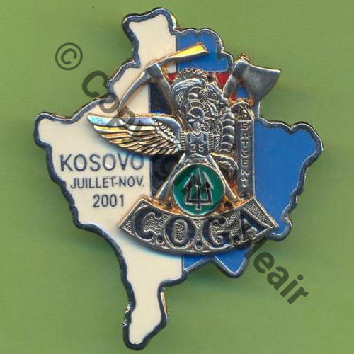 NH  BATGEN KOSOVO COGA 25e RGA 07 a 11.2001  SM 2Attac PINS Dos lisse marbre Src.Y.GENTY 20Eur(x2) 