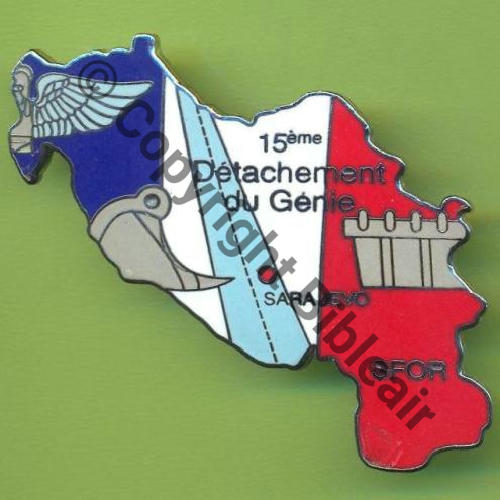 NH  BOSNIE 15eDet SARAJEVO SFOR 15e RGA 07.97 11.97  TOUL EMBAL Tambour Quadrille tres fin Src.Y.GENTY 10Eur(x3)