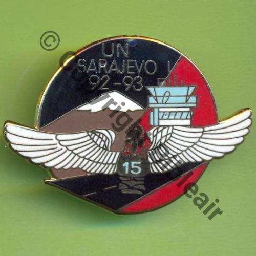 NH  BOSNIE 1eDet SARAJEVO FORPRONU 15e RGA 11.92 03.93  SM 1Attach PINS Quadrille fin No062 100ex Src.Y.GENTY 17Eur(x2)