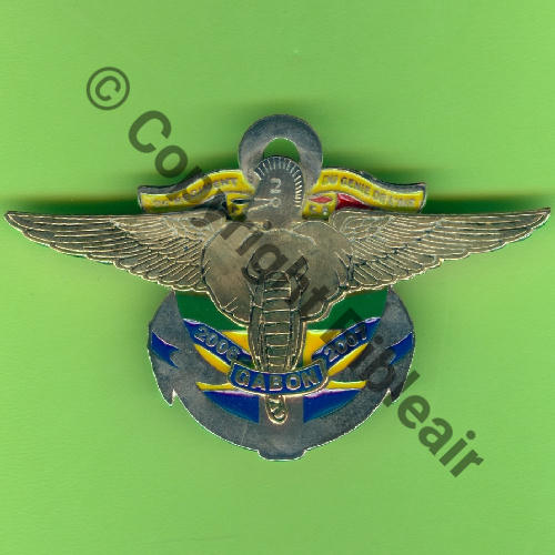 NH  GABON Det GENIE AIR 2e MANDAT 2006 2007  SM 2Attach PINS Dos lisse irreg No120 + GABON2006 Src.Y.GENTY 31Eur(x2) 