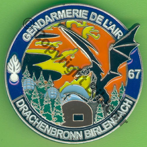 AA  GENDARMERIE BGA DRACHENBRONN BIRLENBACH au dos  HC et WE Griffes et butees Dos irreg scint No049  Src.Y.GENTY 27Eur10.21 