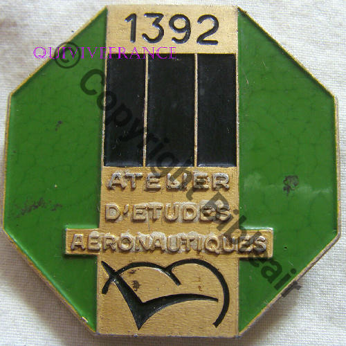 NH ATELIER ETUDES AERONAUTIQUES 1392  A.AUGIS LYON ST.BARTH 3Lign Alu peint 2Griffes  Grenu Src.quivivefrance 100EurInv