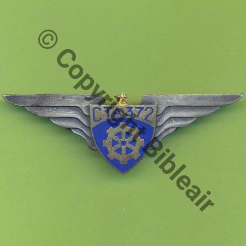 NH  CTA.372 Cie TRANSPORT AIR 372 PAU  AB SM Bol Poinconne Dos lisse 65x23mm Src.Y.GENTY 94Eur(x2) 
