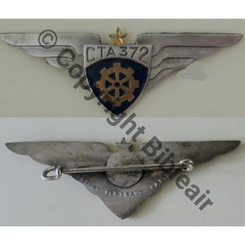 NH  CTA.372 Cie TRANSPORT AIR 372 PAU  AB.P semi circul Bol Poinconne presque illisible Dos lisse irreg 65x23mm Src.Y.GENTY Collect JM 127Eur(x2) 