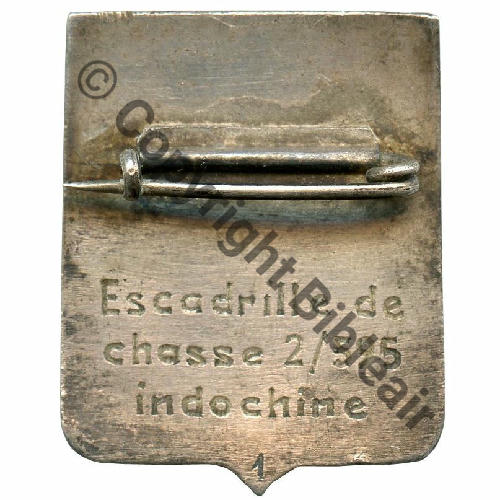 1939  2eDRILLE CHASSE GMA.595  INDO  SM Bol octog allonge Dos lisse irreg grave Escadrille de chasse 2.595 Indochine No1 CNE D.ABADIE D.ARRAST CNE GANGLOFF Src.olivier450 1700EurInv