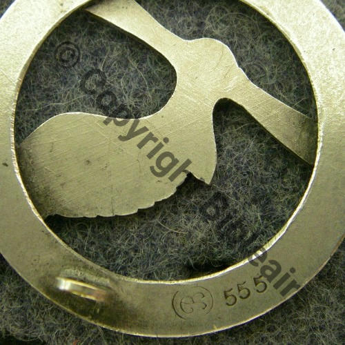 B Majuscule ronde de brevet de PILOTE 1e Guerre No555 ARGENT MF33 Src.mi.det17230 