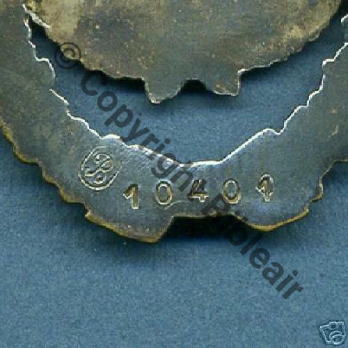 B Majuscule ronde de brevet de PILOTE 1e Guerre a 1920 No 10401 