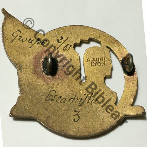 GROUPE 2.61 ESCADRILLE 3   1937-43 BR.45 ou C.543 3eDRILLE GB.2.61 ORAN BISKRA  A.AUGIS LYON 2Lign 2Anneaux Dos lisse Src.tonio34 760Eur04.23 DOS 