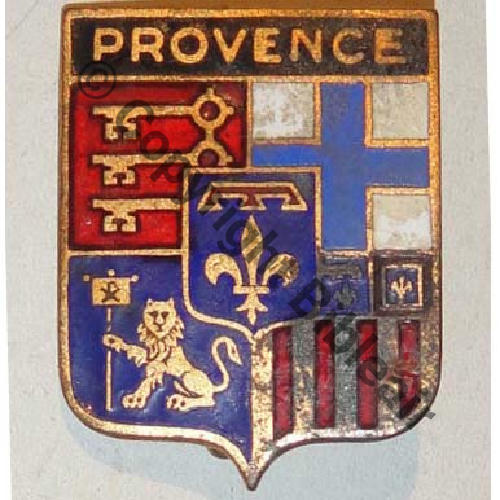 BLASON PROVENCE   AUGIS Poincon AA LYON Circul MADE IN FRANCE Bol fenetre allonge Dos irreg scintillant Sc.colectout087 35EurInv 