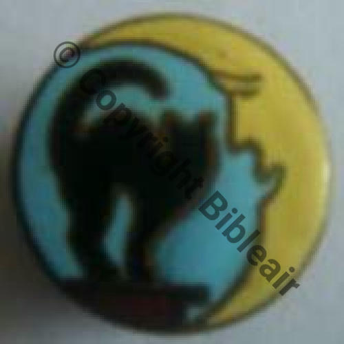 BOUTONNIERE LUNE CHAT PUB CABARET LE CHAT NOIR Identif PGOUT Vis au dos Img Src.cricri2009 3Eur09.10 