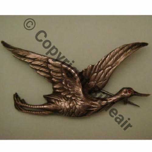 CIGOGNE ARGENT SM Eping bascule Poincon tete sanglier 50x30mm   Src.flob92 30EurInv 