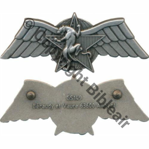 GS.149 BREVET COMBAT CHOC ARGENTE CPES DGSE BERAUDY VAURE 2Attaches PINS Dos lisse irreg Src.LAVOCAT PV45Eur - Copie