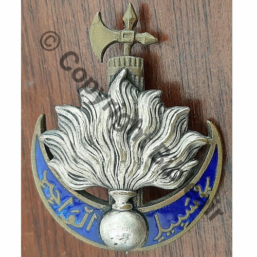 GENDARMERIE ALGERIE 19eLEGION 36.46  45mm  AB.P Dep Eping bascule Dos lisse irreg Embouti Src.leberetvert 60EurInv 