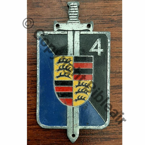 LEGION  4eLEGION GENDARMERIE OCCUPATION ALLEMAGNE  Fab LOC 3trous Dos plat irreg Src.leberetvert 100EurInv 