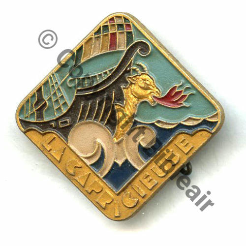 CAPRICIEUSE  AVISO DRAGUEUR LA CAPRICIEUSE  A.AUGIS LYON  ST.BARTH 2Li 2Griffes Granuleux Alu peint Sc.STELLA MAP21Eur 