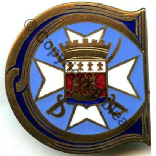 CASSARD  CONTRE TORPILLEUR CASSARD  AB SM Bol poinconne Dos lisse irreg  Sc.STELLA