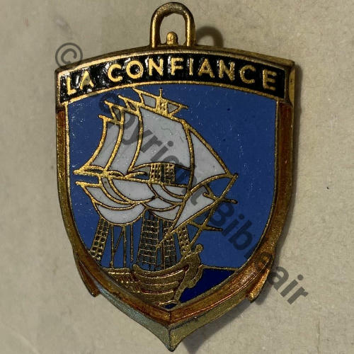 CONFIANCE  FREGATE LA CONFIANCE BLEU A.AUGIS ST.BARTH LYON 3Lign Bol fenetre allonge Dos irreg strie Src.geoffreyg2012 36EurInv 