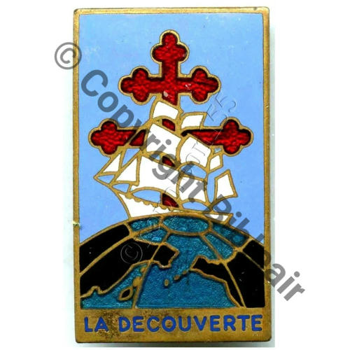 DECOUVERTE  FREGATE LA DECOUVERTE  A.AUGIS ST.BARTH LYON 3Lign Bol fenetre allonge Dos grenu Src.STELLA 15EurInv 