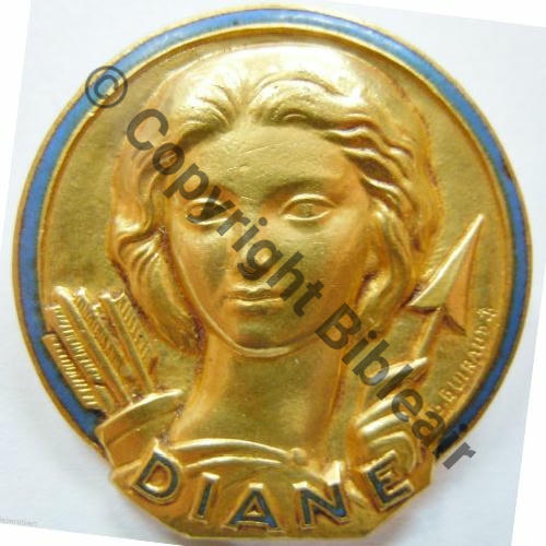 DIANE SOUS MARIN DIANE  AB.P GUIRAUD au recto AB.RENNES Eping bascule Dos lisse irreg Embouti Src.leberetvert 70EurInv 