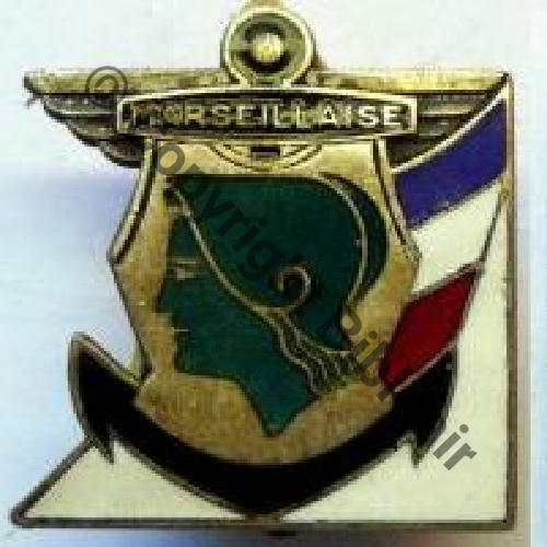 MARSEILLAISE  CROISEUR Leger 2eClasse MARSEILLAISE 1937 1942 AB.P.Dep Bol poinconne Dos lisse